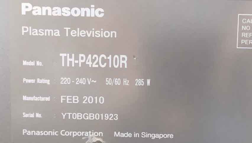 پاناسونیک مدل Panasonic TH-P42C10R Plasmaپنل شکسته